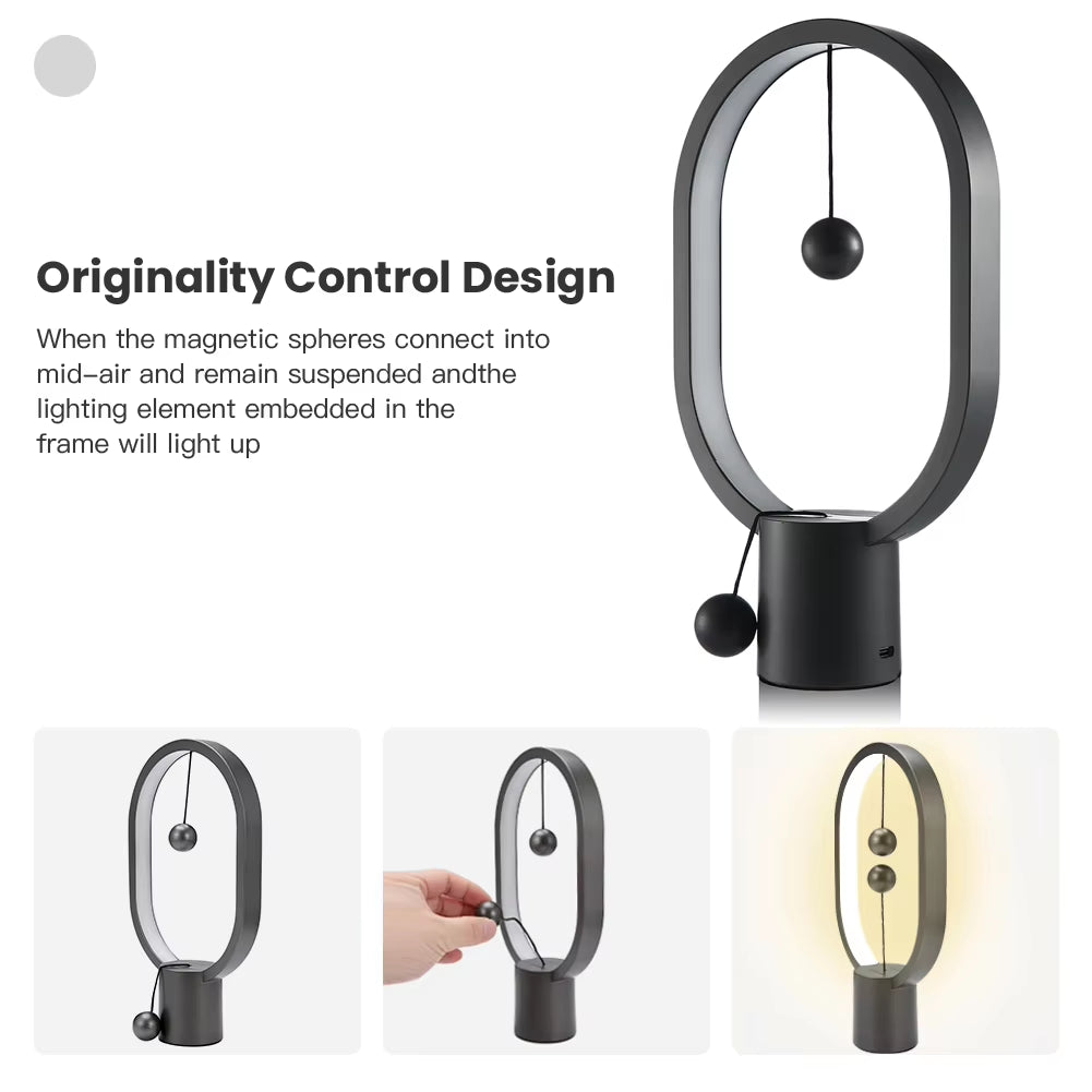 LED Mini Balance Table Lamp - USB Night Light for Bedroom Decor