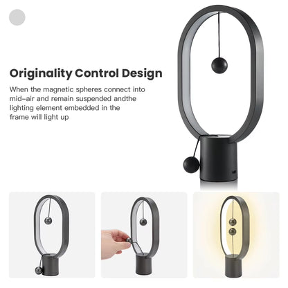 LED Mini Balance Table Lamp - USB Night Light for Bedroom Decor