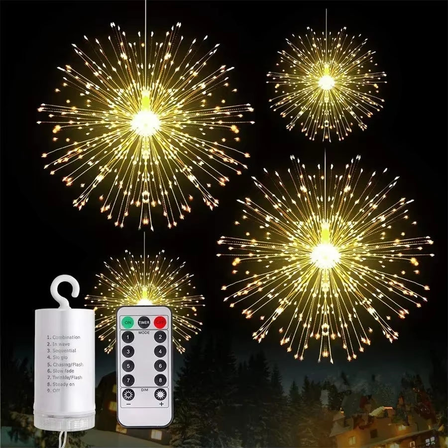 Firework Fairy Lights – Hanging Starburst Globe Decor