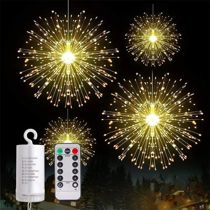 Firework Fairy Lights – Hanging Starburst Globe Decor