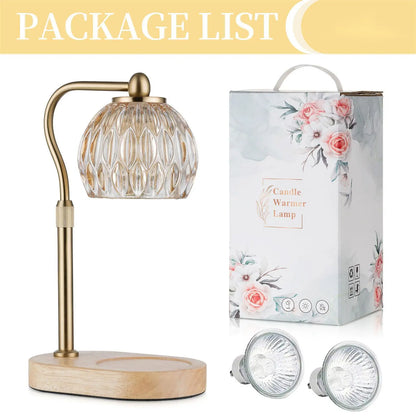 Dimmable Candle Warmer Lamp with Timer - Vintage Home Decor, Table Lamp, Night Light for Bedrooom & Gifts for Women Home Decor, Includes 2 Bulbs