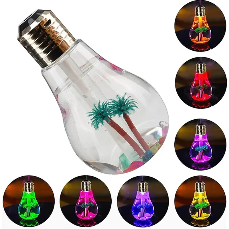 Mute Small USB Bulb Humidifier Desktop Colorful Night Light Air Humidifier Car Mini Usb Aromatherapy Machine Atomizer Diffuser