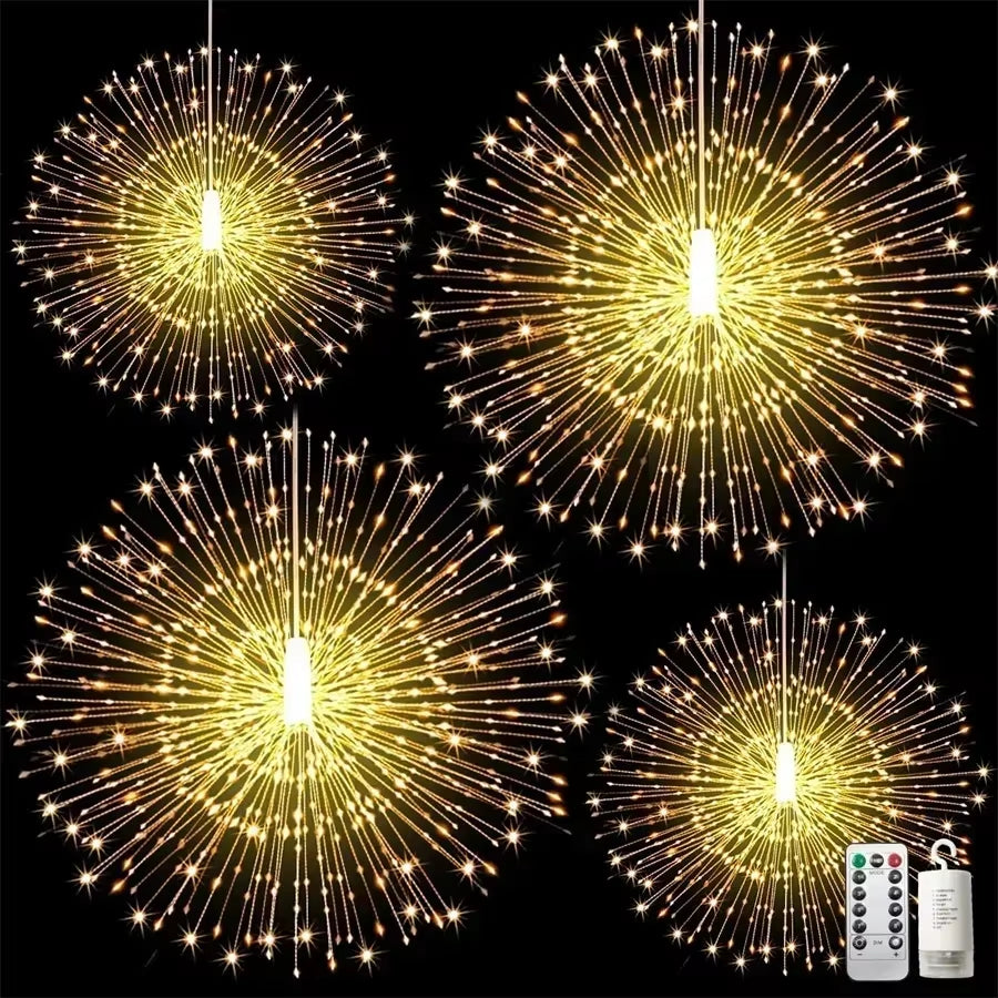 Firework Fairy Lights – Hanging Starburst Globe Decor