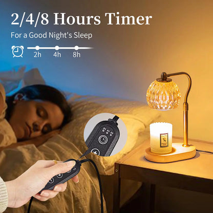 Dimmable Candle Warmer Lamp with Timer - Vintage Home Decor, Table Lamp, Night Light for Bedrooom & Gifts for Women Home Decor, Includes 2 Bulbs